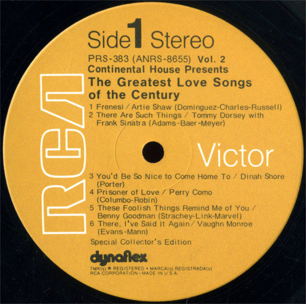 Various : The Greatest Love Songs Of The Century, Volume 2 (LP, Comp)