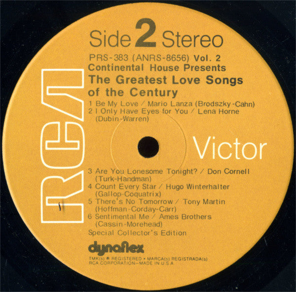Various : The Greatest Love Songs Of The Century, Volume 2 (LP, Comp)