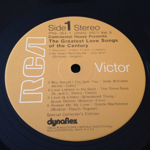 Various : The Greatest Love Songs Of The Century Volume 3 And 4 (2xLP, Comp)