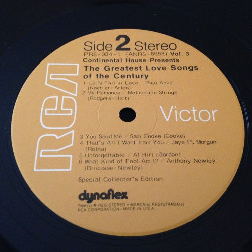 Various : The Greatest Love Songs Of The Century Volume 3 And 4 (2xLP, Comp)