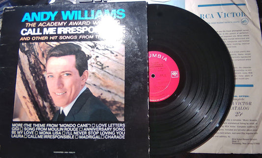 Andy Williams : Call Me Irresponsible And Other Hit Songs From The Movies (LP, Album, Mono)