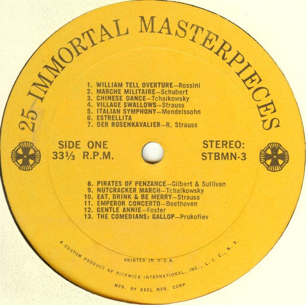 Unknown Artist : 25 Immortal Masterpieces (LP)