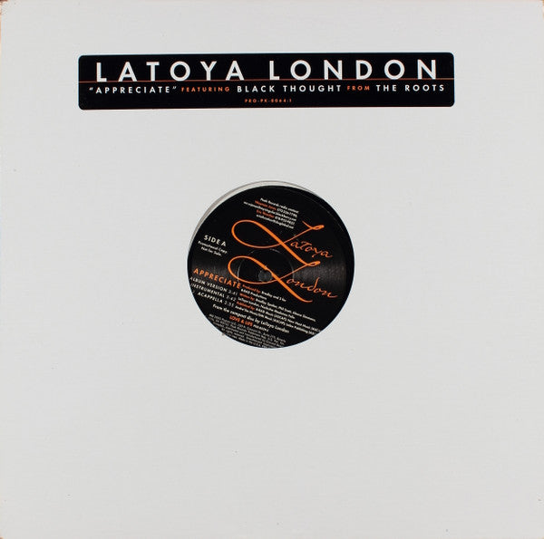 Latoya London Featuring Black Thought : Appreciate (12", Single, Promo)