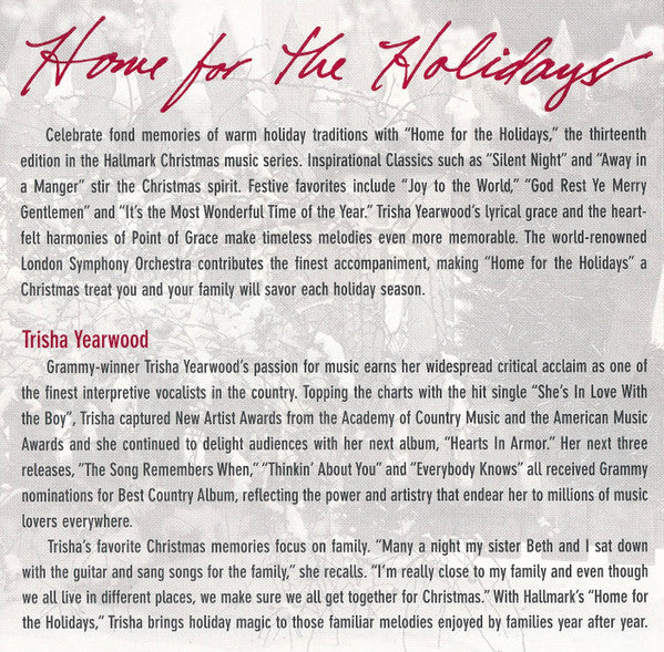 Trisha Yearwood Featuring Point Of Grace And The London Symphony Orchestra : Home For The Holidays (CD, Album)