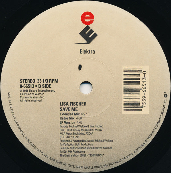 Lisa Fischer : Save Me (12", Single)