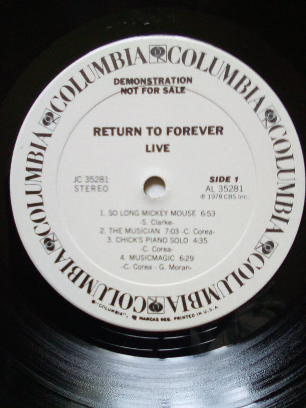 Return To Forever : Live (LP, Album, Promo, San)