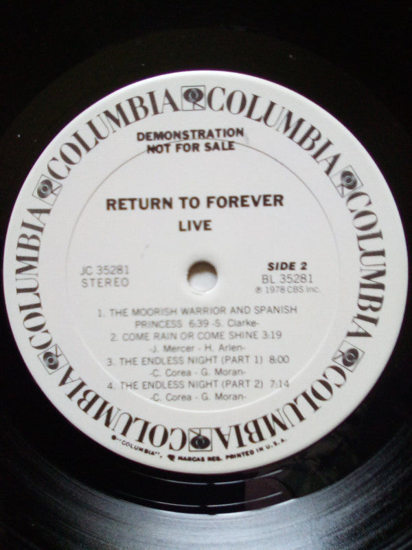 Return To Forever : Live (LP, Album, Promo, San)