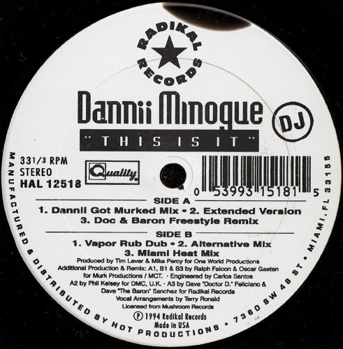 Dannii Minogue : This Is It (12", Promo)