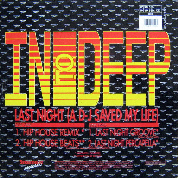 In To Deep : Last Night (A DJ Saved My Life) (12")