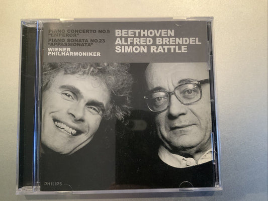 Ludwig van Beethoven, Alfred Brendel, Sir Simon Rattle, Wiener Philharmoniker : Piano Concerto No. 5 "Emperor", Piano Sonata No. 23 "Appassionata" (CD, Comp, Club)