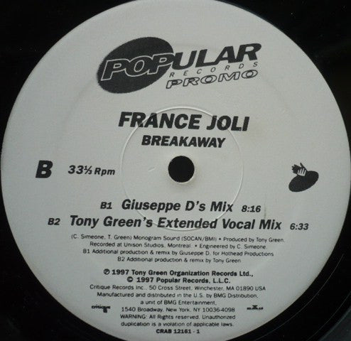 France Joli : Breakaway (12", Promo)