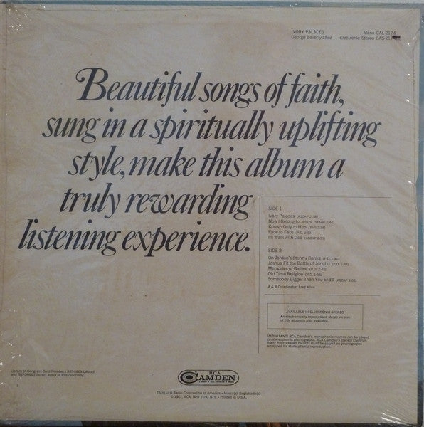 George Beverly Shea : Ivory Palaces (LP)