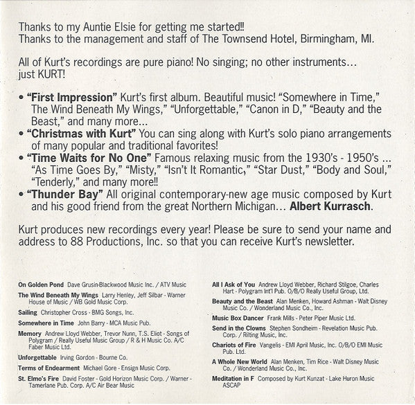 Kurt Kunzat : First Impression (CD, Album)