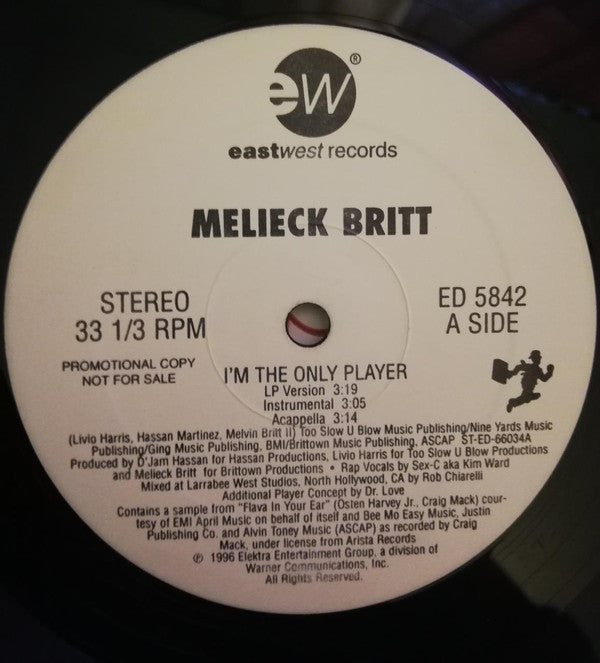 Melieck Britt : I'm The Only Player (12", Promo)