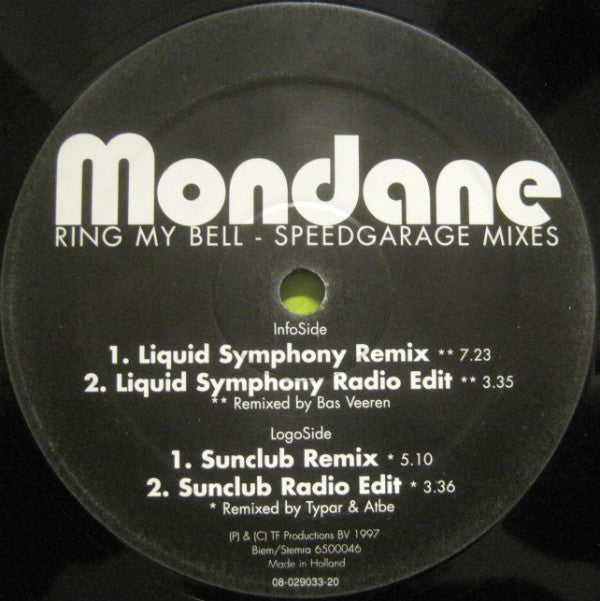 Mondane : Ring My Bell - Speedgarage Mixes (12")