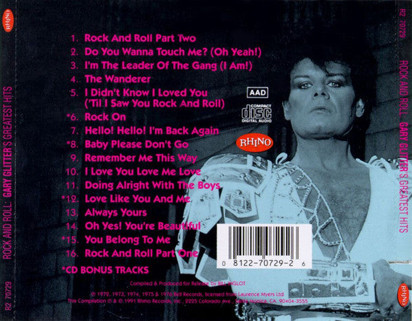 Gary Glitter : Rock And Roll: Gary Glitter's Greatest Hits (CD, Comp, RM)