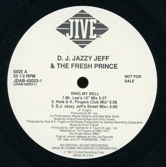DJ Jazzy Jeff & The Fresh Prince : Ring My Bell (12", Promo)