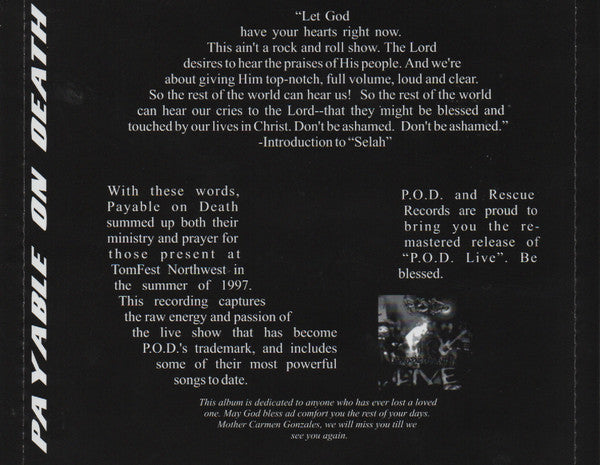 P.O.D. : Payable On Death Live (CD)