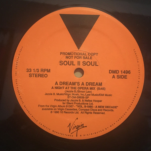 Soul II Soul : A Dreams A Dream (12", Single, Promo)