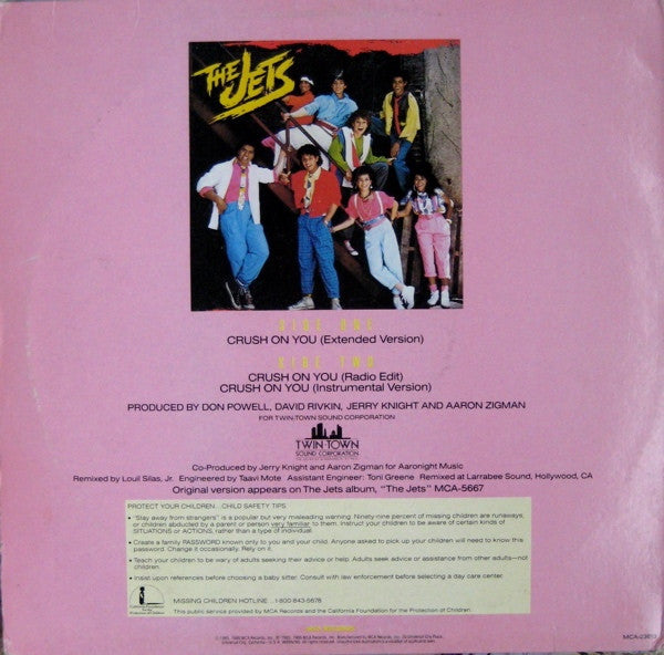 The Jets : Crush On You (12", Single)