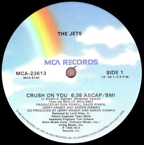 The Jets : Crush On You (12", Single)