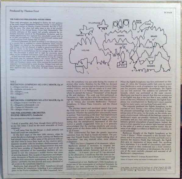 Ludwig Van Beethoven - Eugene Ormandy • The Philadelphia Orchestra : Fifth Symphony • Eighth Symphony (LP)