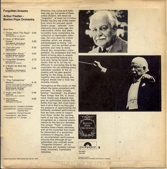 Arthur Fiedler, The Boston Pops Orchestra : Forgotten Dreams (LP)