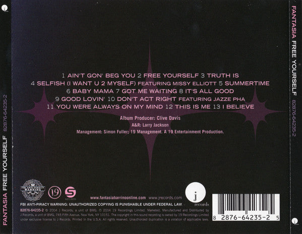 Fantasia (4) : Free Yourself (CD, Album, RE)