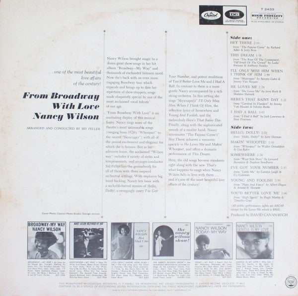 Nancy Wilson : From Broadway With Love (LP, Mono)