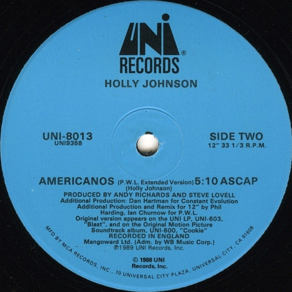 Holly Johnson : Americanos (Extended Version) (12", Single)