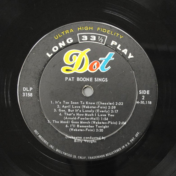 Pat Boone : Pat Boone Sings (LP, Comp)