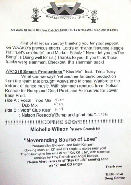 Smack Feat. Trina Terry : Kiss Me (12", TP)