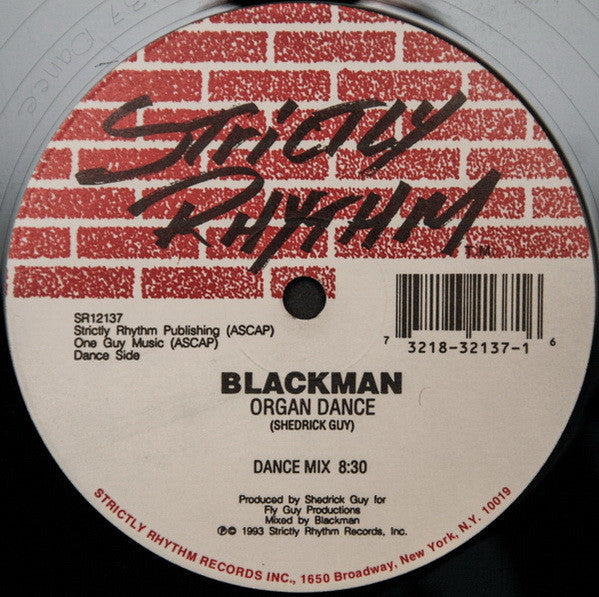 Blackman (6) : Organ Dance / Can't Shake (12")