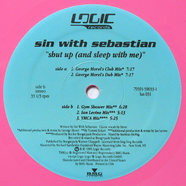 Sin With Sebastian : Shut Up (And Sleep With Me) (12", Pin)