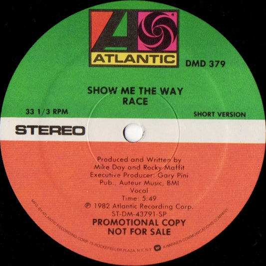 Race (2) : Show Me The Way (12", Promo)