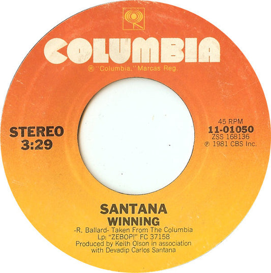 Santana : Winning (7", Single, Styrene, Ter)