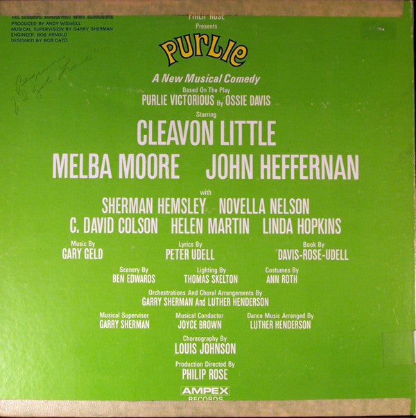 Gary Geld : Philip Rose Presents Purlie The Original Broadway Cast Recording (LP, Album)