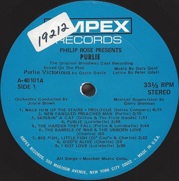 Gary Geld : Philip Rose Presents Purlie The Original Broadway Cast Recording (LP, Album)