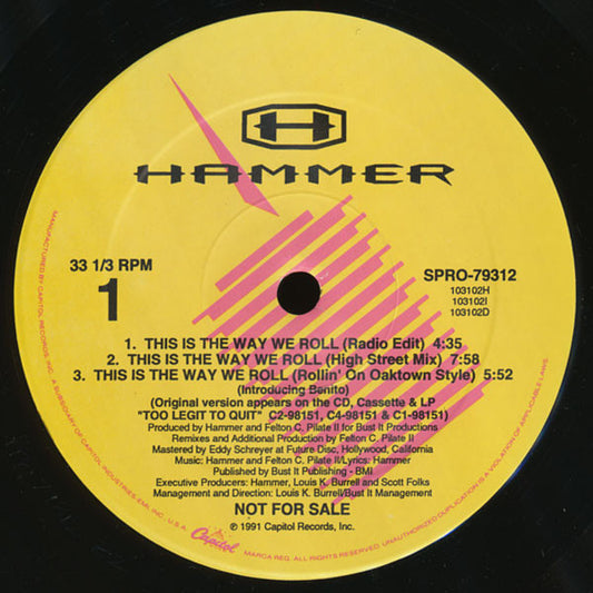MC Hammer : This Is The Way We Roll (12", Promo)