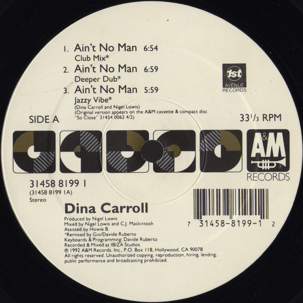 Dina Carroll : Ain't No Man (12")