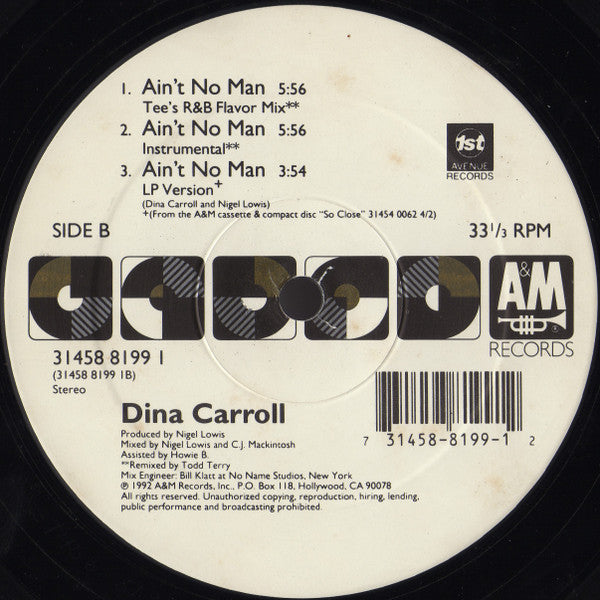 Dina Carroll : Ain't No Man (12")