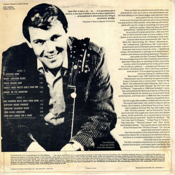 Glen Campbell : A Satisfied Mind (LP, Comp)