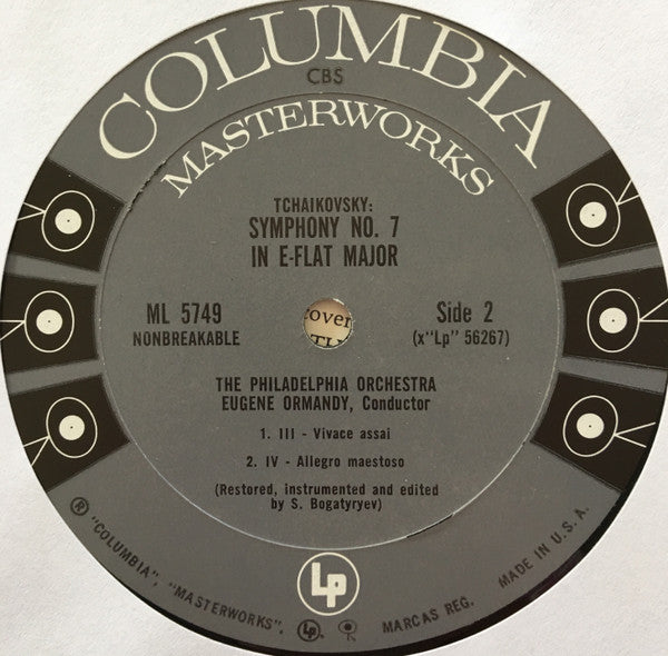 Pyotr Ilyich Tchaikovsky : The Philadelphia Orchestra, Eugene Ormandy : Symphony No. 7 In E-Flat Major (LP, Mono)