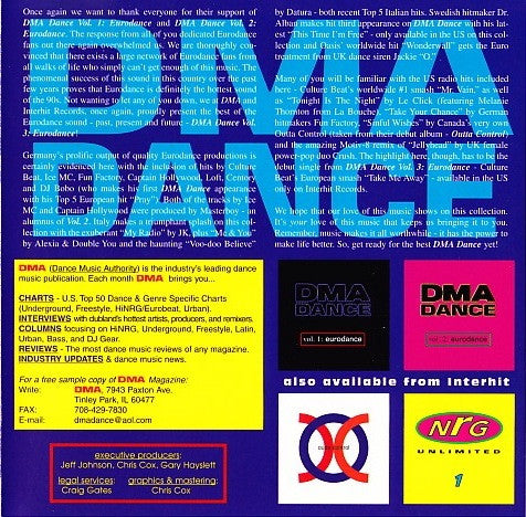 Various : DMA Dance Volume 3: Eurodance (CD, Comp)