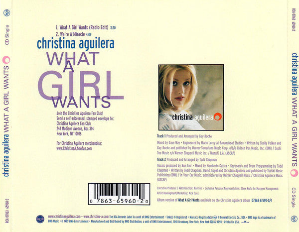 Christina Aguilera : What A Girl Wants (CD, Single)