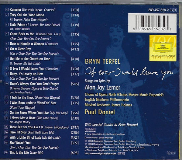 Bryn Terfel, English Northern Philharmonia / Paul Daniel : If Ever I Would Leave You (CD, Album)