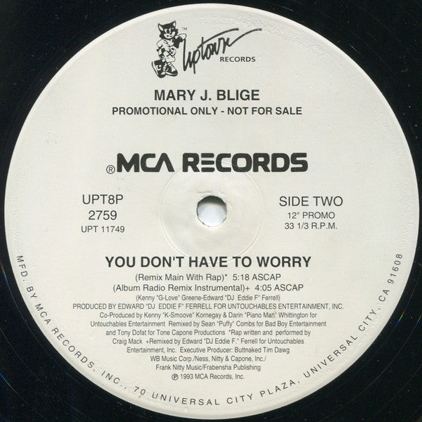 Mary J. Blige : You Don't Have To Worry (12", Promo)