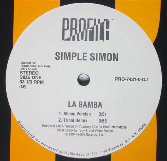 Simple Simon / Pan Head : La Bamba (12", Promo)