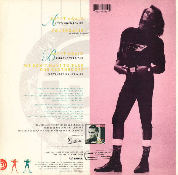 Jermaine Stewart : Say It Again / You Promise (12", Single)