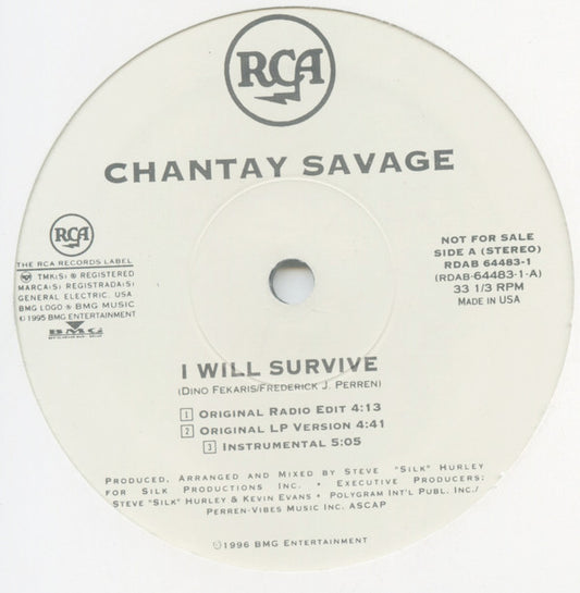 Chantay Savage : I Will Survive (12", Promo)